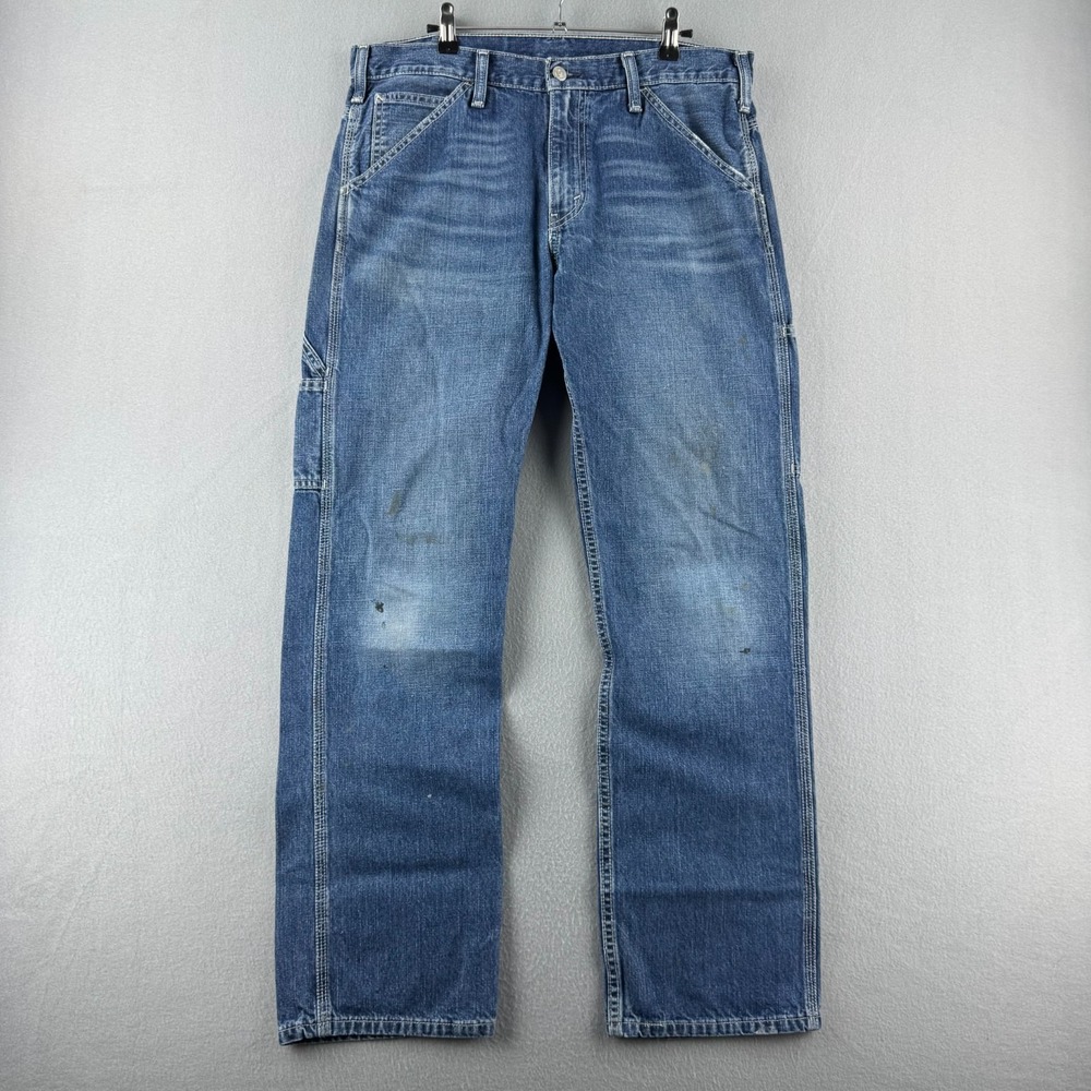 Levis Carpenter Jeans Mens Fits 34x31 Blue Denim Straight Leg Workwear Painter - Picture 2 of 16